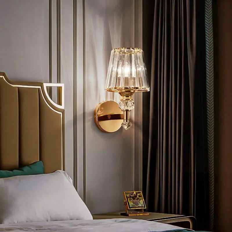 DecorBites™ Crystal Glass Wall Lamp for Bedroom Living Room Staircase