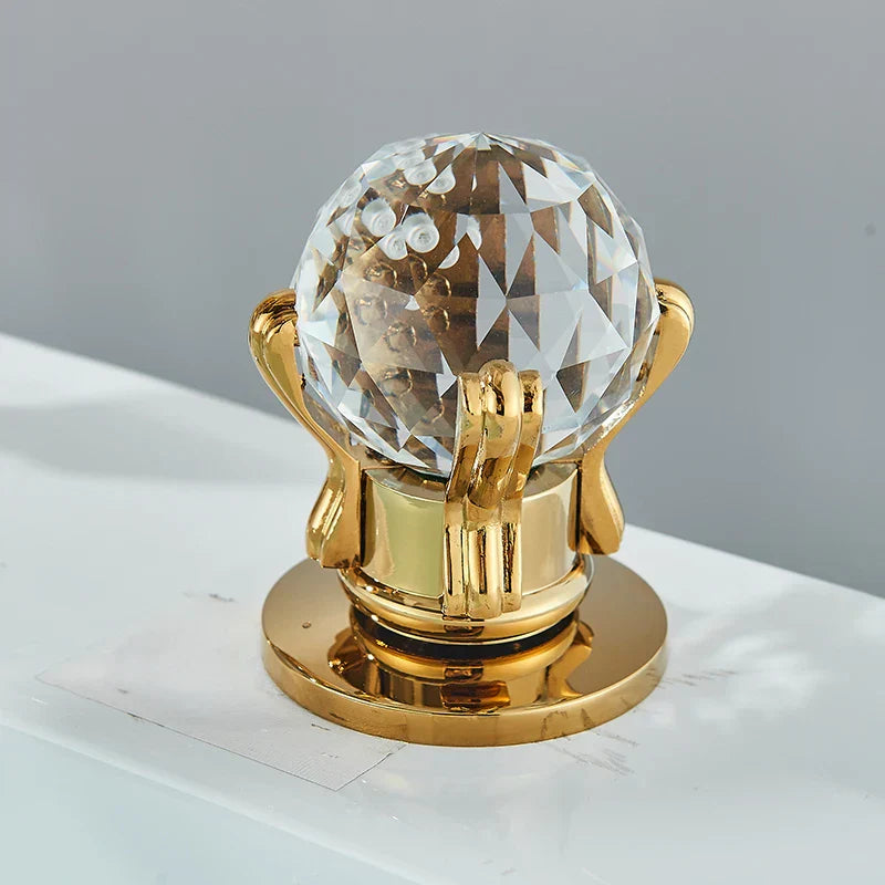 DecorBites™ Gold Swan Crystal Handle Bathroom Faucet - Deck Mounted Basin Mixer Tap