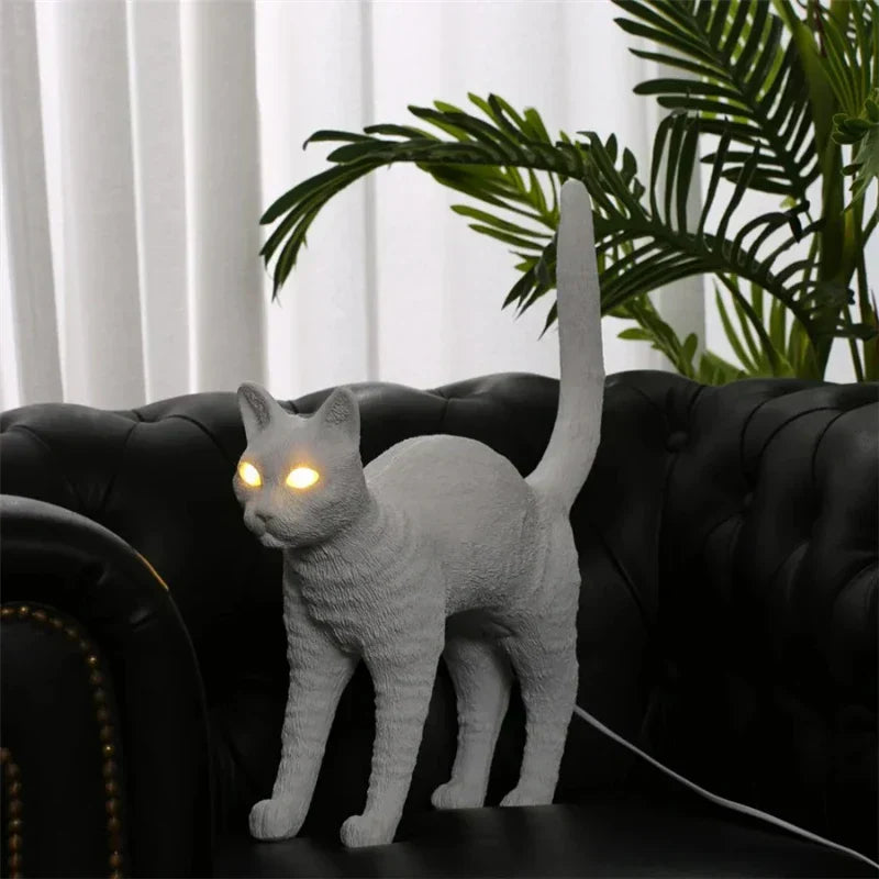 DecorBites™ Black Cat Resin Table Lamp for Bedroom Office Dining Room