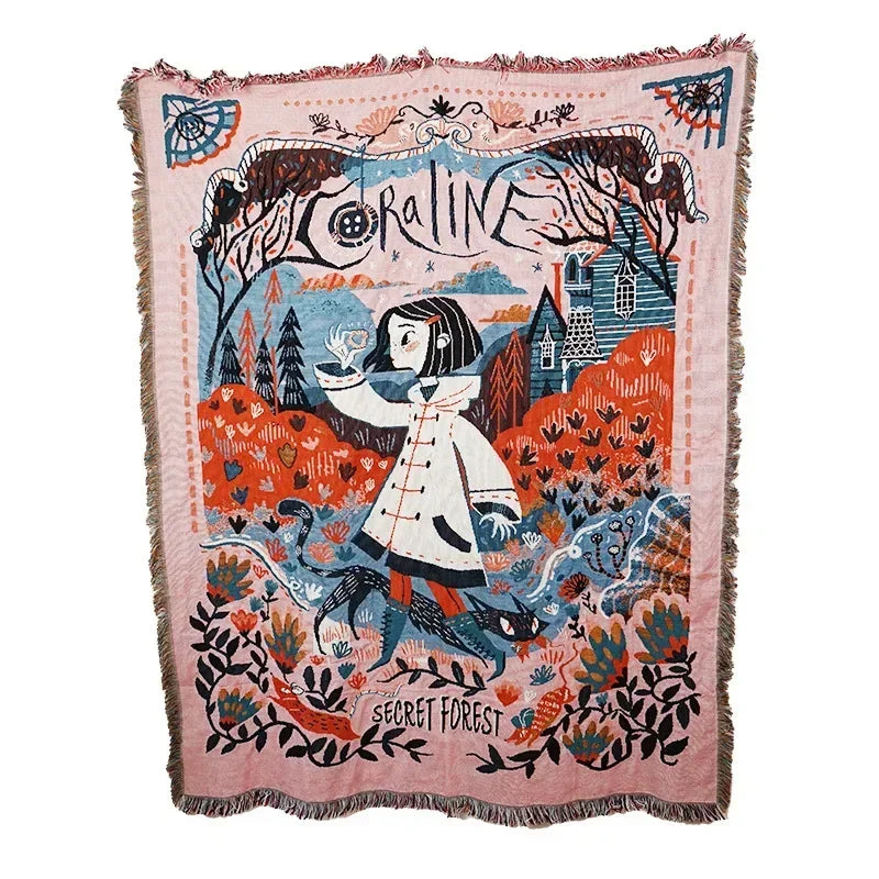 DecorBites™ Gothic Thread Double-sided Tapestry Blanket - Versatile Homestay and Outdoor Decoration