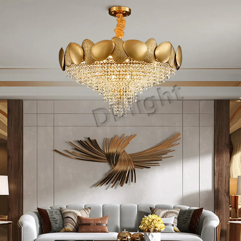 DecorBites™ Crystal Tassles Pendant Light: Modern Luxury Chandelier for Living Room