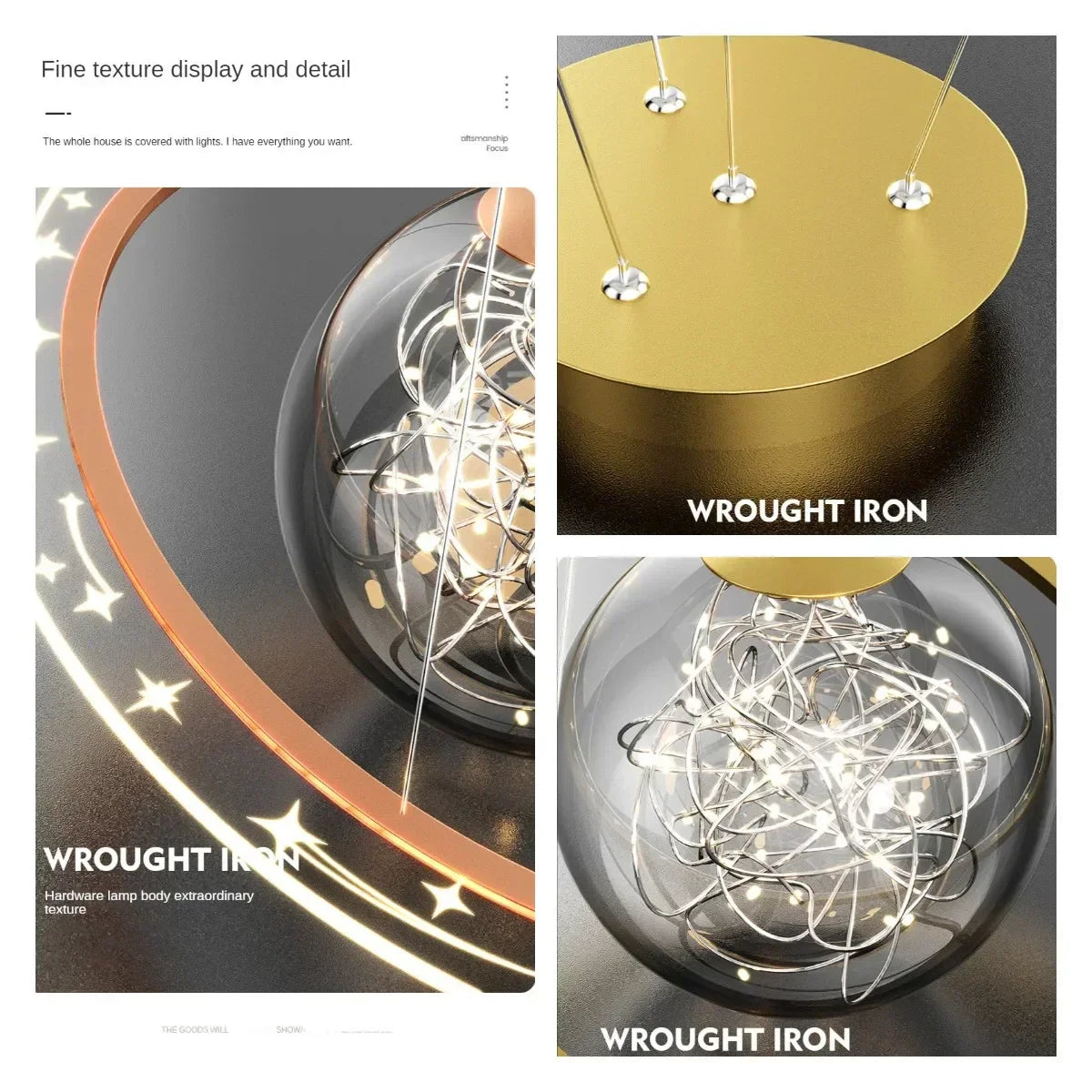 DecorBites™ Gold Acrylic Nordic Chandelier LED Pendant Lamp for Luxury Interior Lighting