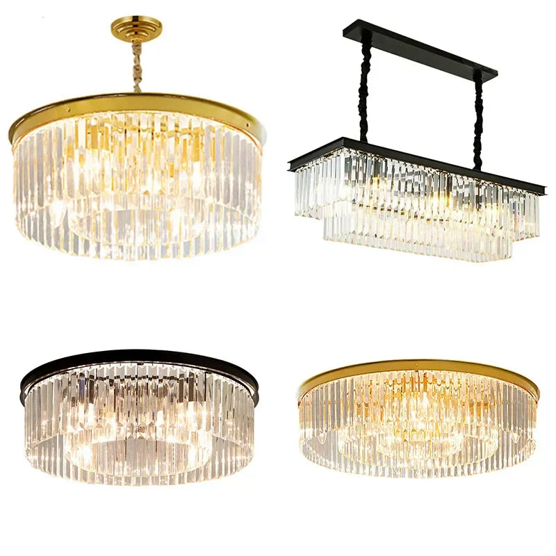 DecorBites™ Crystal Round Ceiling Chandelier for Elegant Living and Dining Rooms