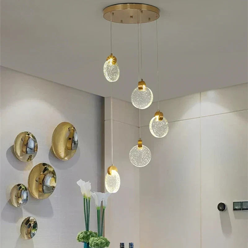 DecorBites™ Crystal LED Stair Slinglight for Nordic Living Room, Villa, and Restaurant
