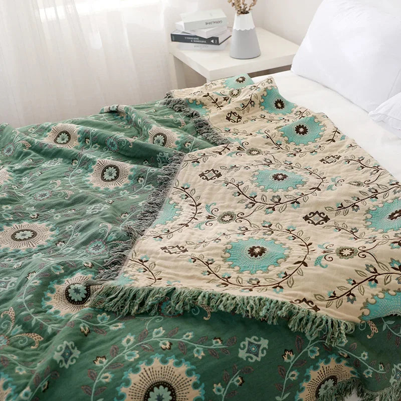 DecorBites™ Japanese Cotton Blanket - Soft Multi-Functional Leisure Blanket & Sofa Throw