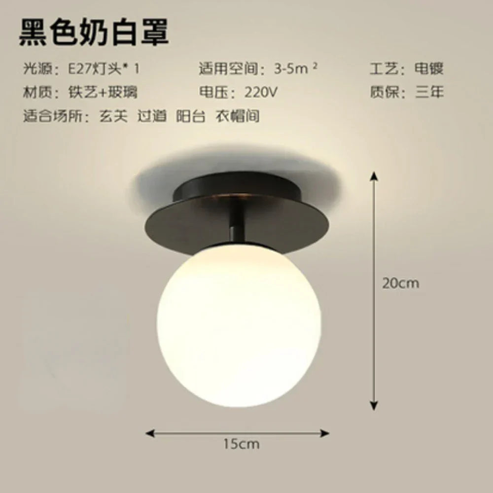 DecorBites™ Gold Ball Glass Ceiling Lamp: Modern Nordic Living Room Lights for Loft Decor