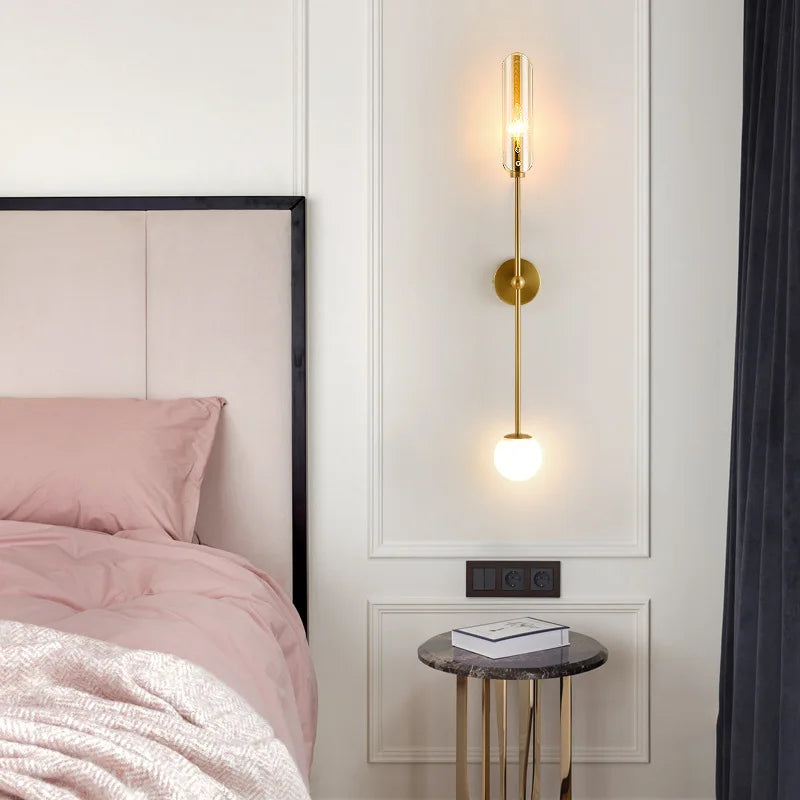 DecorBites™ Gold Metal Wall Light: Nordic Style Bedroom Bedside Lamp for Modern Living Room Decor