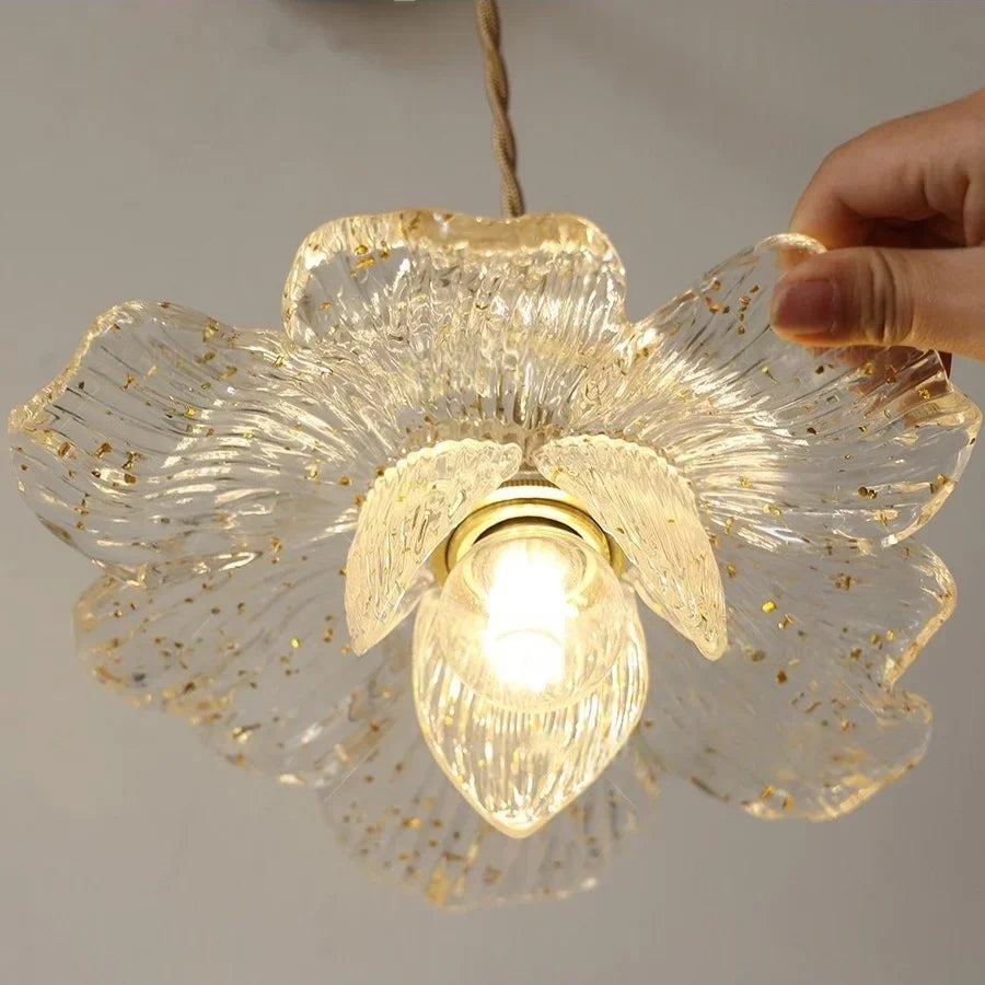 DecorBites™ Clear Flower Acrylic LED Wall Lamp: Copper Modern Nordic Stair Light
