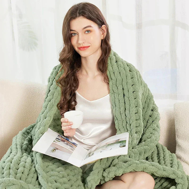 DecorBites™ Cozy Autumn Fleece Blanket | Double-Sided Warm Flannel | Durable & Soft