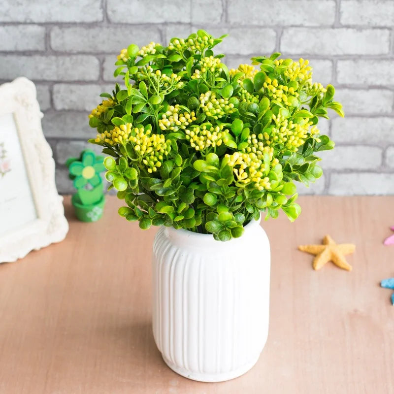 DecorBites™ Fruit Branch Plant Wall Decor with Green Landscape Grass - 7 Forks