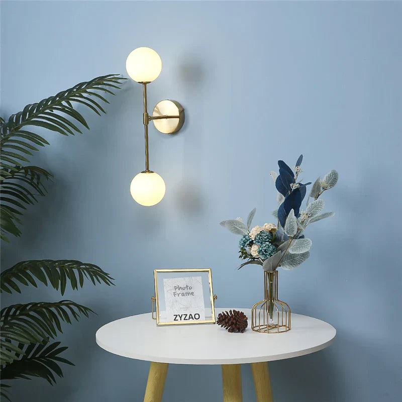 DecorBites™ Golden Glass LED Wall Lamp - Nordic Design for Bedroom & Living Room