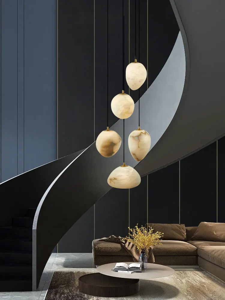 DecorBites™ Geometry Marble LED Chandelier for Living Room Kitchen Island