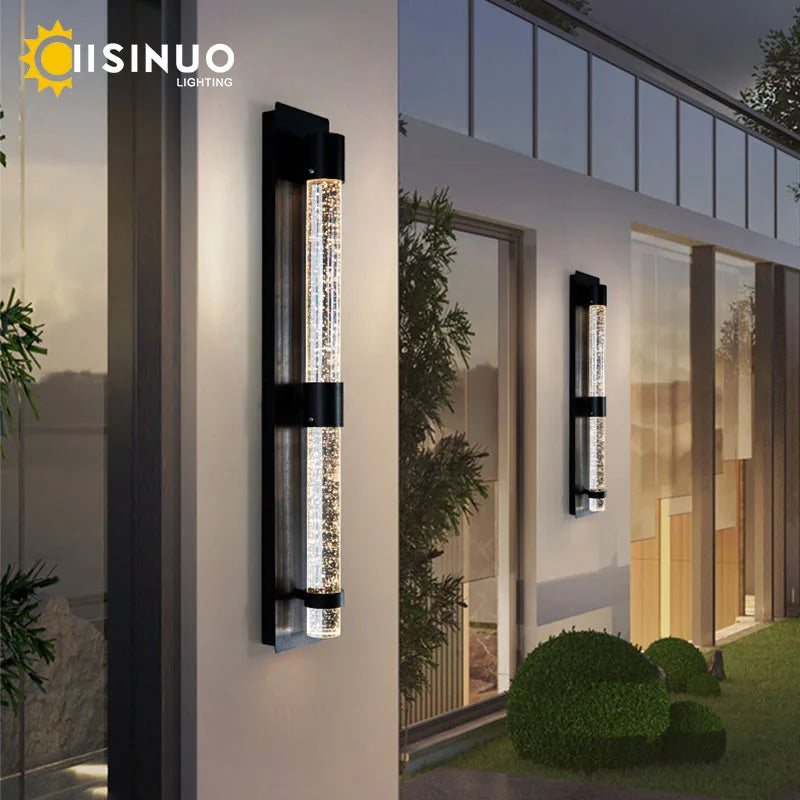 DecorBites™ Crystal Bubble LED Wall Lamp: Stylish Exterior Lighting for Garden, Porch & Entryway