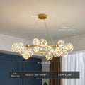 DecorBites™ Golden Ring Glass Ball Chandelier with Remote Control for Living Dining Room