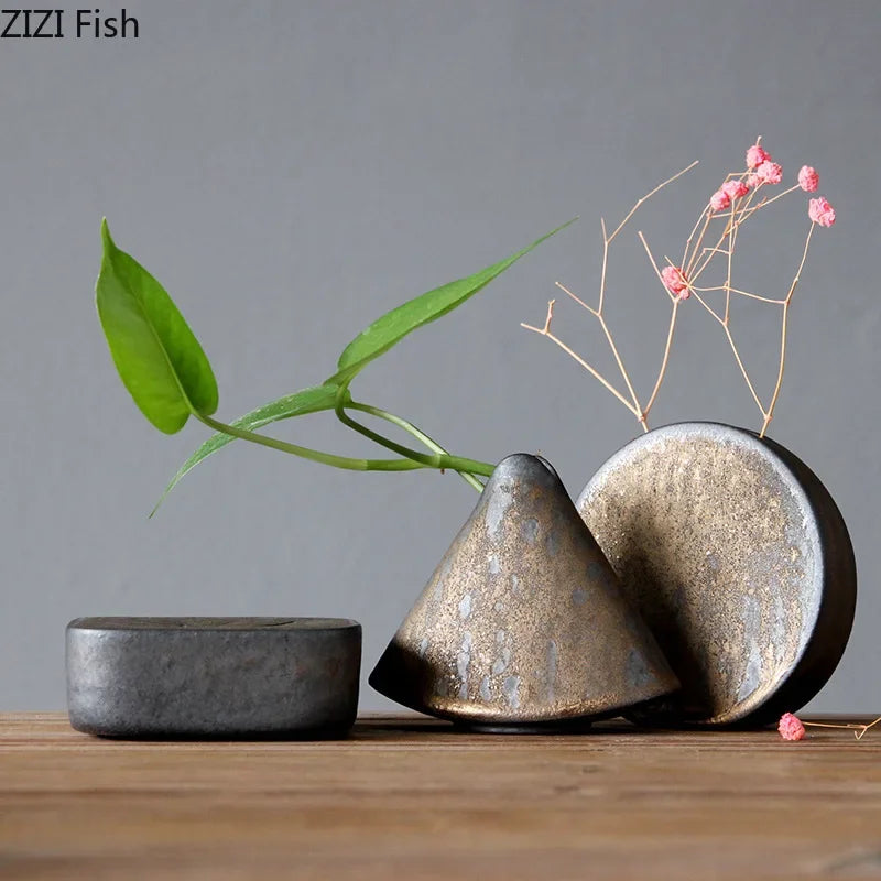 DecorBites™ Coarse Pottery Vase Small Flower Pot Room Aesthetic Decor