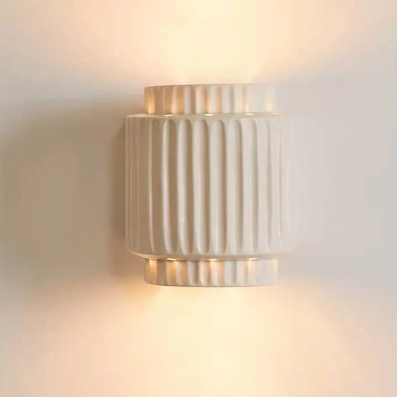 DecorBites™ Cream White Resin LED Wall Lamp for Bedroom, Study, Living Room - Wabi-sabi Decor