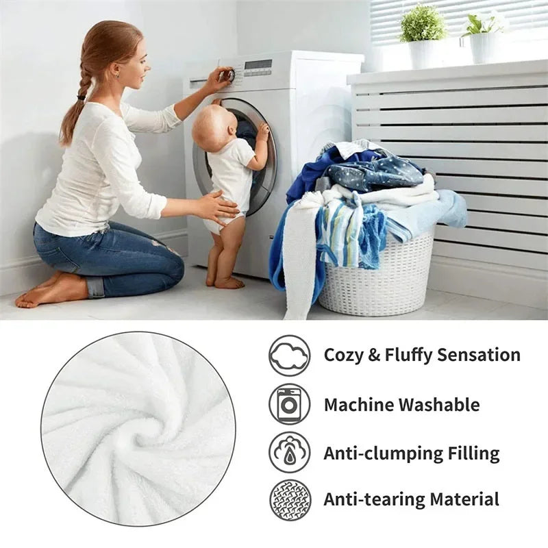 DecorBites™ Cozy Rabbit Plush Blanket: Soft Striped Warm Sofa Throw, Absorbent Breathable Nap Blanket