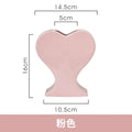 DecorBites™ Heart-shaped Pink Hearts Porcelain Vase - Handicraft Ornament & Home Decor