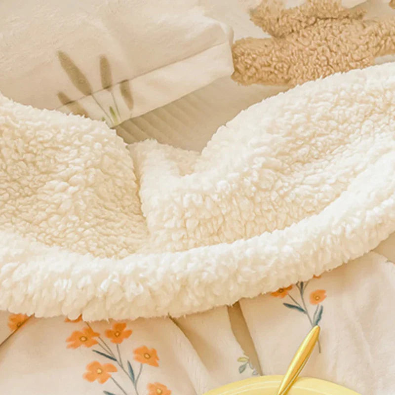 DecorBites™ Cozy Milk Velvet Cartoon Blanket for Single Bed, Student Dorm: Spring & Autumn Blanket