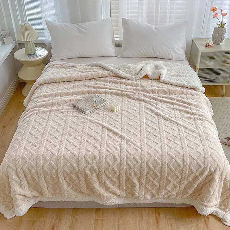 DecorBites™ Coral Fleece Blanket: MultiFunctional Soft Skin-Friendly Warm Shawl