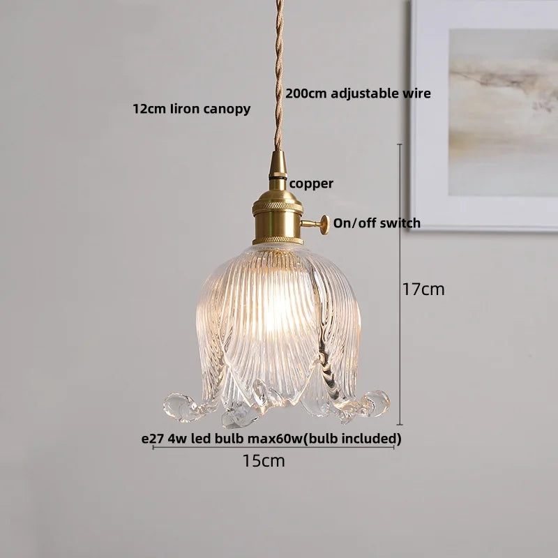 DecorBites™ Copper Glass LED Pendant Light - Modern Adjustable Hanging Fixture for Home deco
