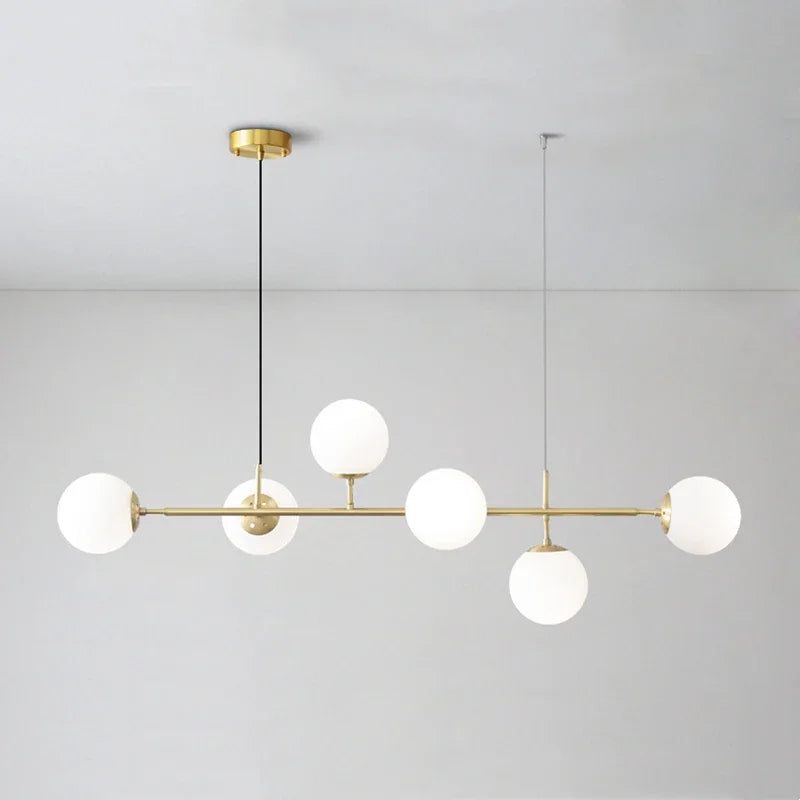 DecorBites™ Glass Ball LED Pendant Light in Golden Finish for Modern Home Decor.