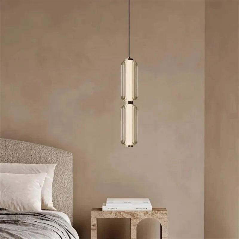 DecorBites™ Glass Staircase Pendant Light: American Retro Minimalist Restaurant Foyer Artistic Lamp