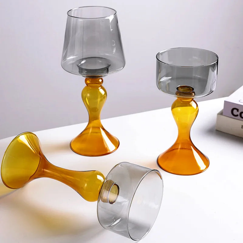 DecorBites™ Geometric Glass Vase Candle Holder Flowerpot Terrarium Home Decor Accessories