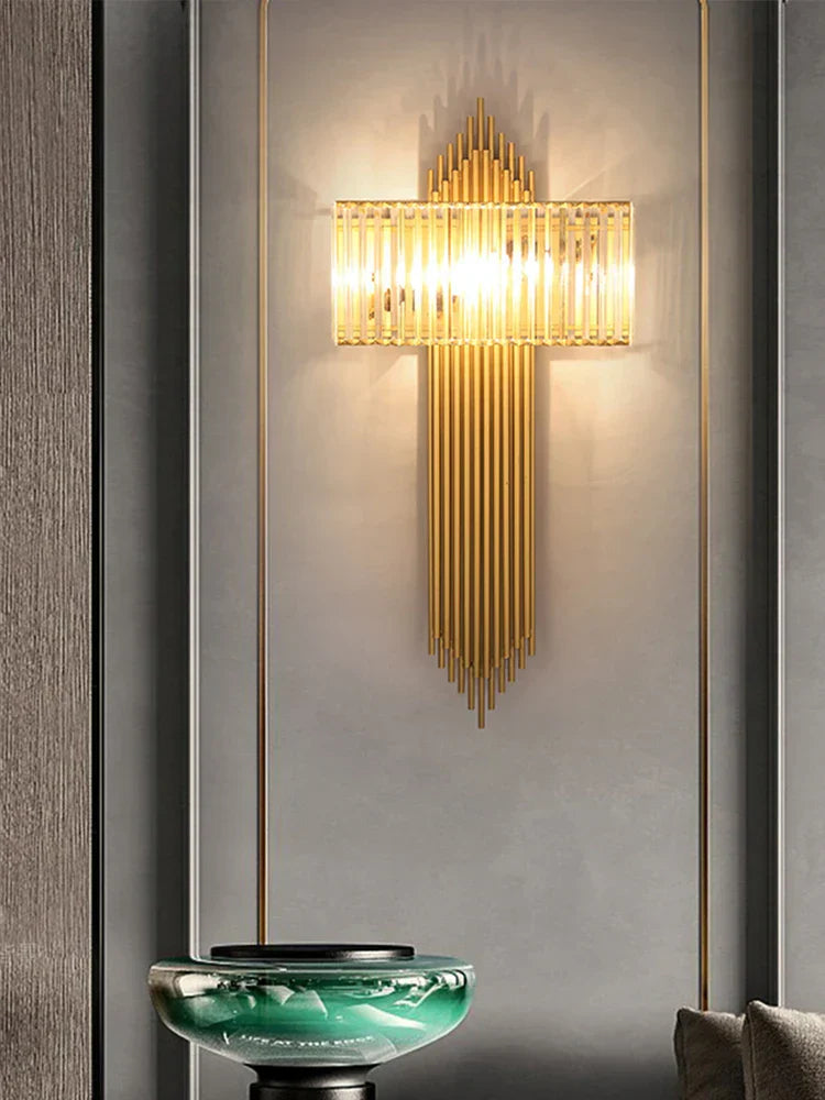 DecorBites™ Crystal Wall Light: Minimalist Bedside Loft Wall Sconce for Living Room