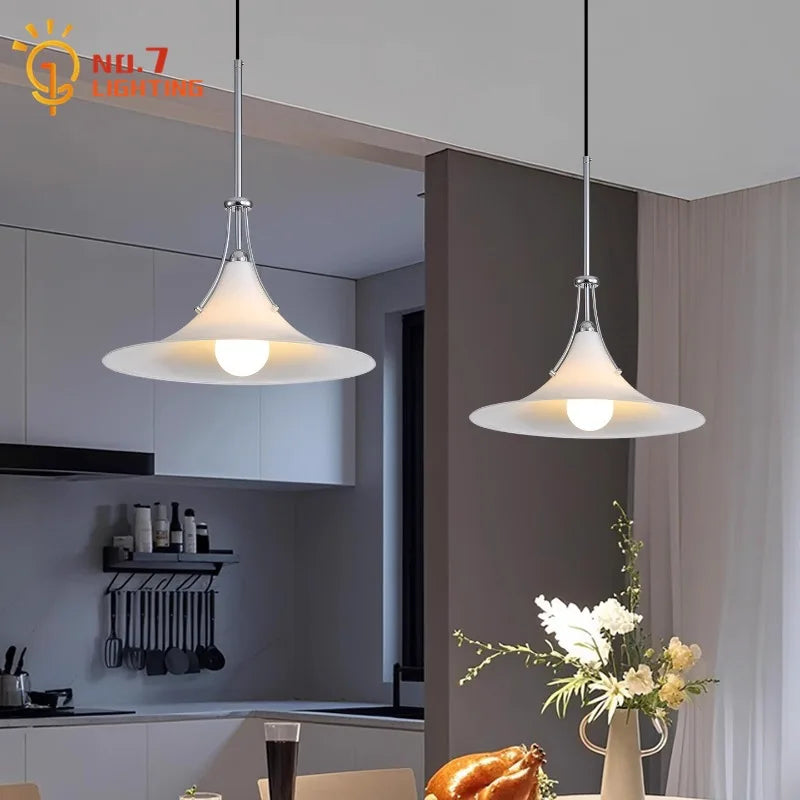 DecorBites™ French Medieval LED Iron Art Glass Pendant Lights for Home Decor