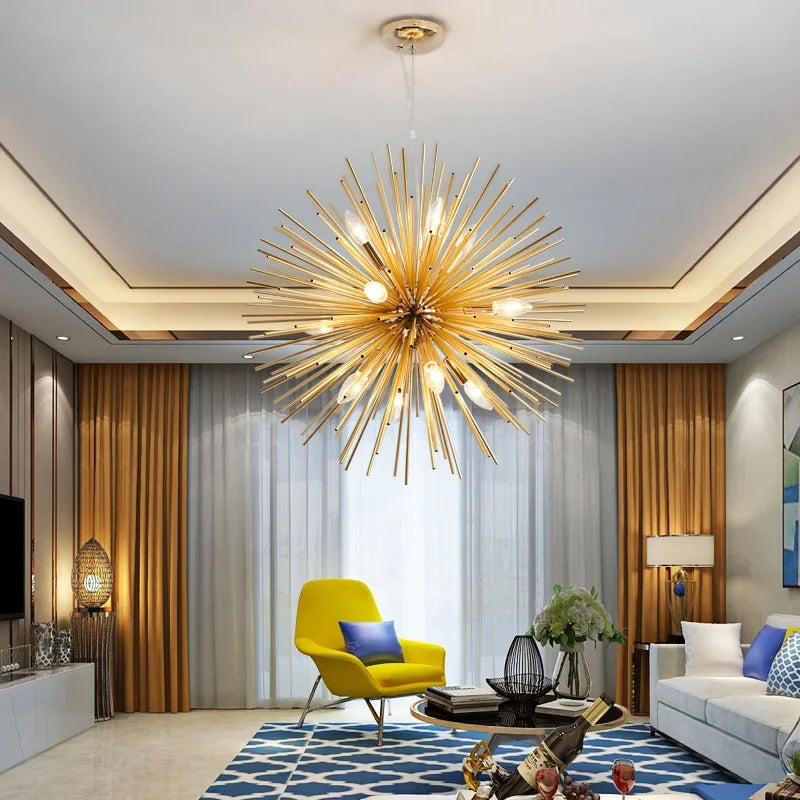 DecorBites™ Geometric Ball Chandelier: Modern LED Lighting for Living Room & Dining Room