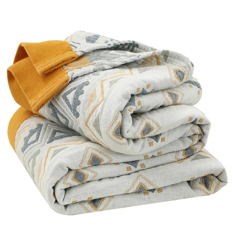 DecorBites™ Cotton Gauze Geometry Summer Blanket