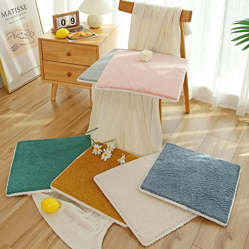 DecorBites™ Cozy Lamb's Wool Chair Cushion for Autumn Winter Comfort