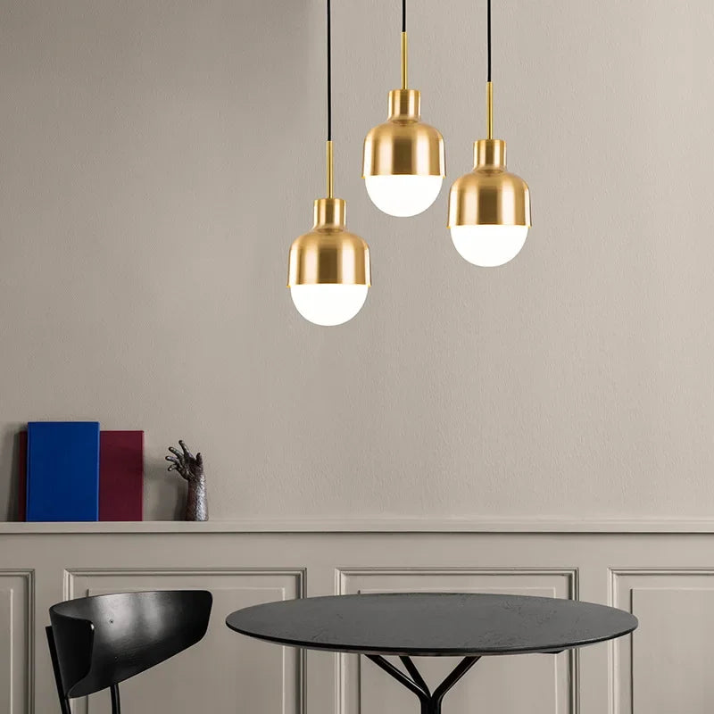 DecorBites™ Gold Iron Led Pendant Lights for Kitchen Dining Room, Modern Luminaire Hanging Lamps