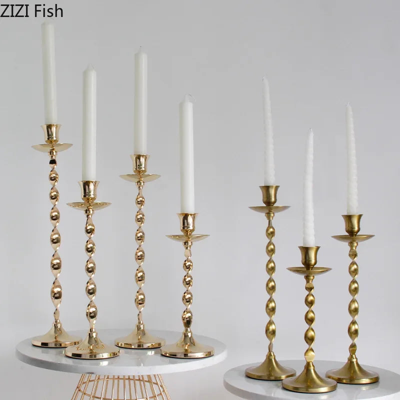 DecorBites™ Golden Candlestick Holder Desk Ornament Home Aroma Container