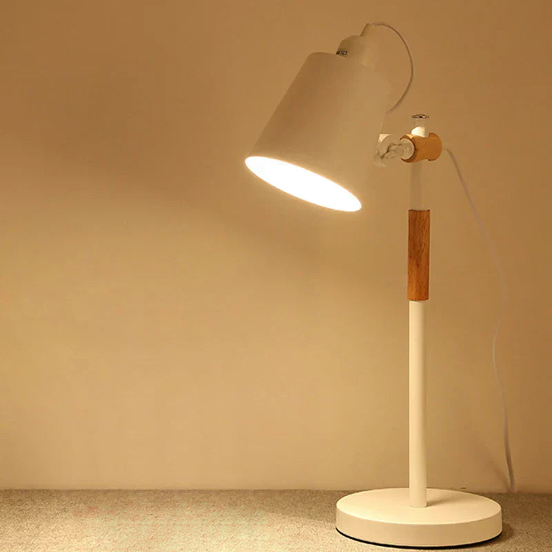 DecorBites™ Adjustable Wood Desk Lamp for Children's Study, Office, Bedroom - LED Reading Light