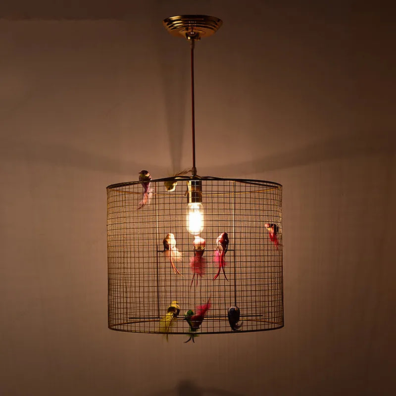 DecorBites™ Gold Bird Cage Pendant Lamp for Nordic Loft Home Living Room Bedroom