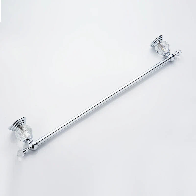 DecorBites™ Crystal Chrome Towel Bar - Stainless Steel Bathroom Accessories