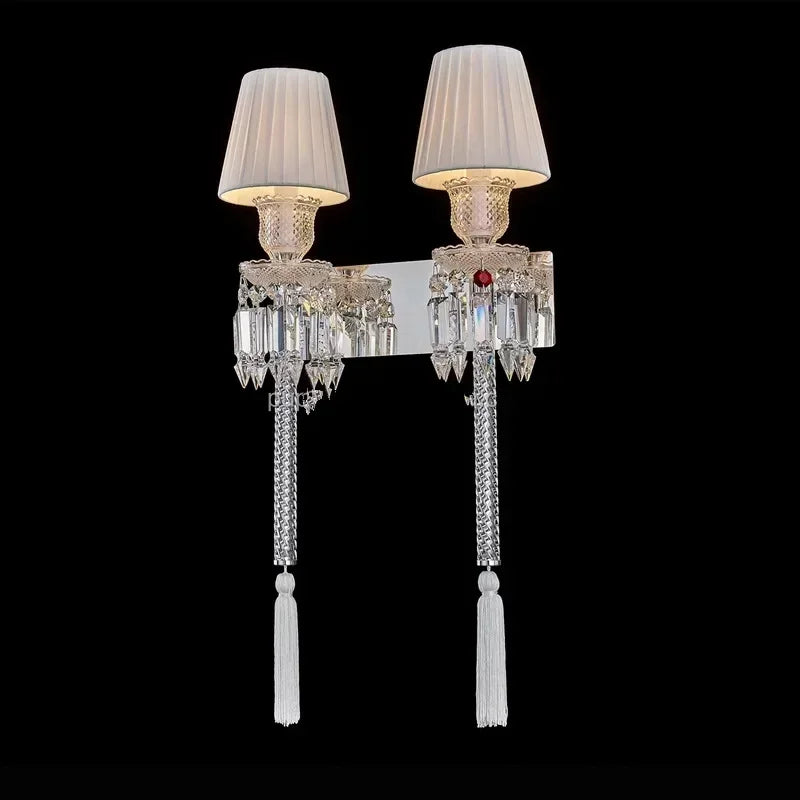 DecorBites™ Crystal Wall Lamp: European Style Luxury Mirror Headlight for Bedroom, Living Room & Dining Room