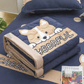 DecorBites™ Daisy Print Quilt for Spring Summer, Queen Size, Mechanical Wash, Comfortable Blanket