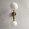 DecorBites™ Golden LED Wall Sconce with Milky Glass Ball, 2 G4 Bulbs