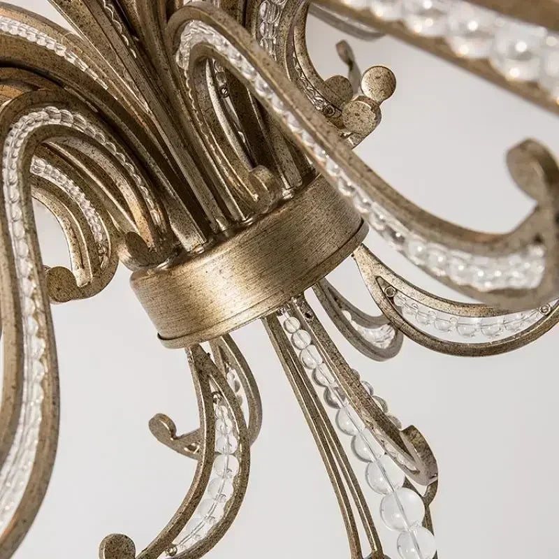 DecorBites™ French Candle Design Crystal Chandelier LED Pendant Lighting for Home Décor