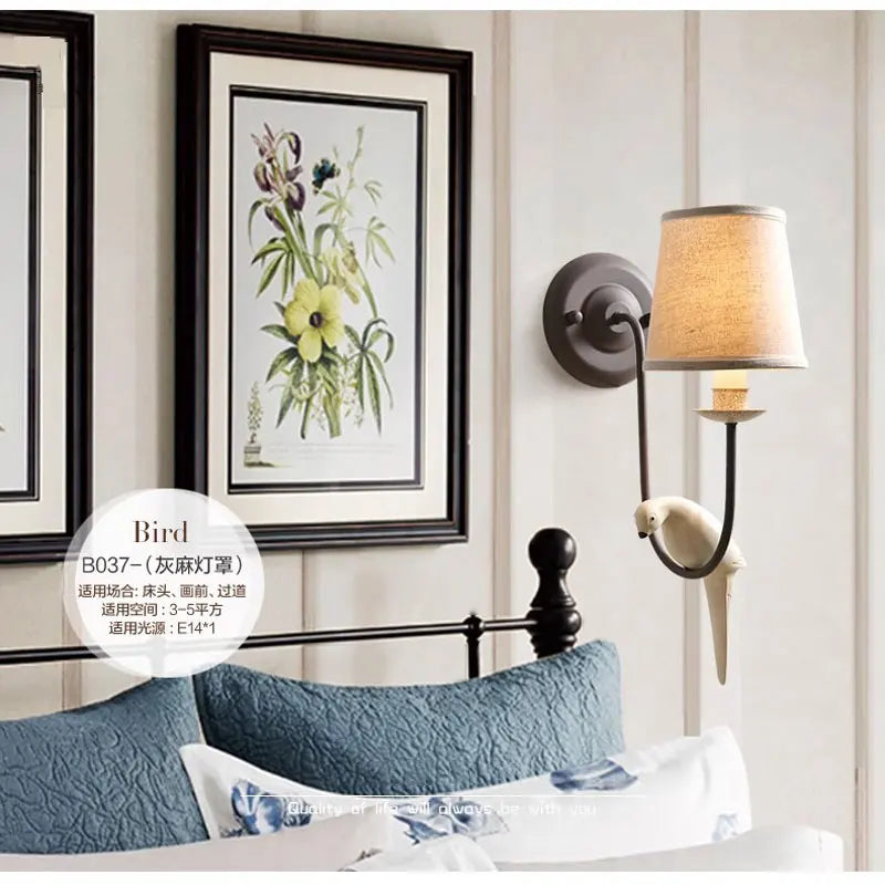 DecorBites™ Bird Decor Antique Wall Lamp for Bedroom Living Room Kitchen
