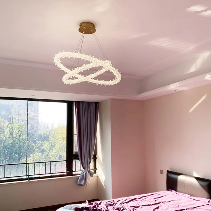 DecorBites™ Luxe Crystal Pendant Light - Dimmable LED Art Deco Circle Lamp