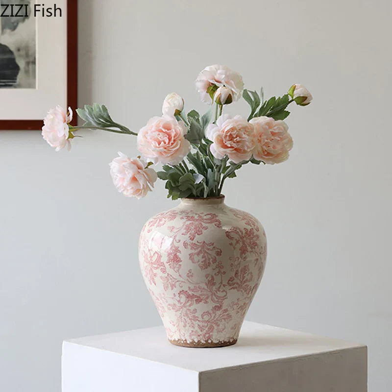 DecorBites™ Cracked Texture Blue & White Porcelain Vase Room Decoration & Flower Pot