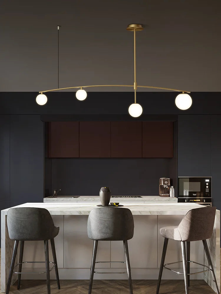 DecorBites™ Glass Ball Pendant Chandelier: Stylish LED Hanging Lights for Dining Room, Kitchen, & Bar.