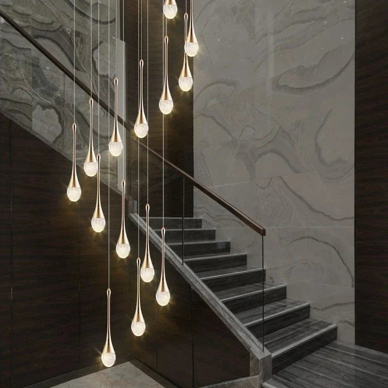 DecorBites™ Crystal Bubble Chandelier for Living, Dining, Bedroom - Modern Stairwell Design