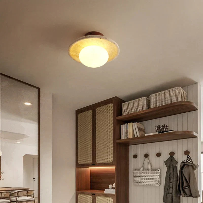 DecorBites™ LED Ceiling Lamp Yellow Travertine - Nordic Acrylic Light for Living Room