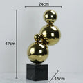 DecorBites™ Golden Balls Geometric Metal Sculpture Room Desk Decoration Ornaments