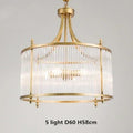 DecorBites™ Golden Copper Glass Chandelier LED Ceiling Pendant Light